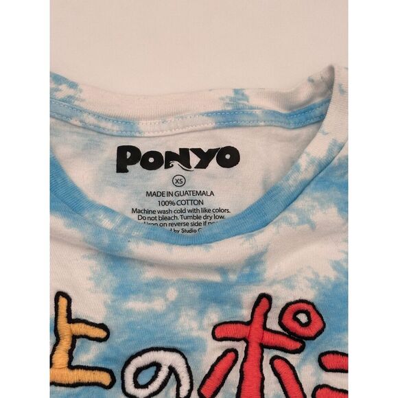 Ponyo Her Universe Embroidered Tie Dye Clouds Flying Tee T-Shirt Adult XS - Picture 4 of 4